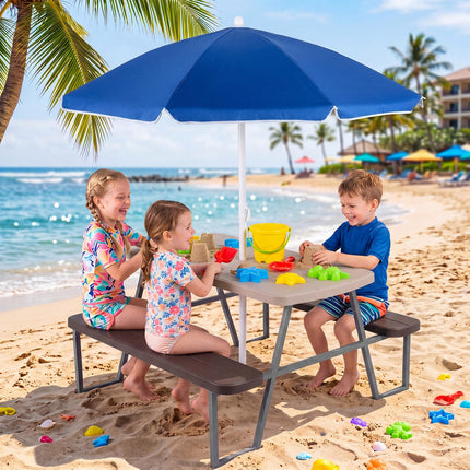 Costzon Kids Picnic Table HDPE Tabletop Metal Frame