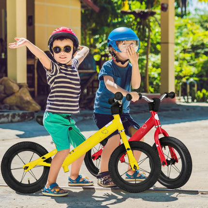 Costzon Toddler Balance Bike, No Pedal 12” Training Bicycle for 3+ Years Old Kids with Rubber Tires and Height Adjustable Handlebar & Seat