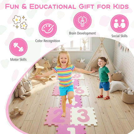 Costzon Kids Foam Puzzle Floor Mat 9 Tiles Baby Comfortable Tummy Time Mat