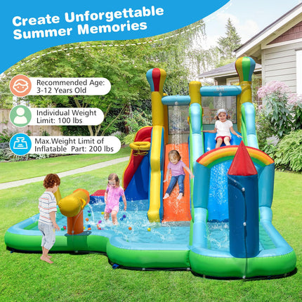 Costzon Inflatable Dual Slides Kids Water Slide Park