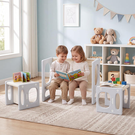 Costzon Versatile Kids Table and Chairs Montessori Weaning Table Set