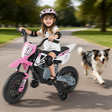Costzon 12V Kids Motorcycle with Detachable Training Wheels
