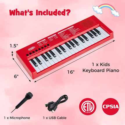 Costzon Kids Piano Keyboard 37 Keys Portable Electric Keyboard Piano