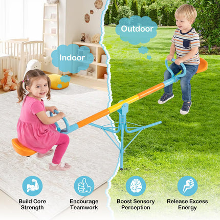 Costzon Teeter Totter for Kids Ages 3-7 360° Spinning Seesaw