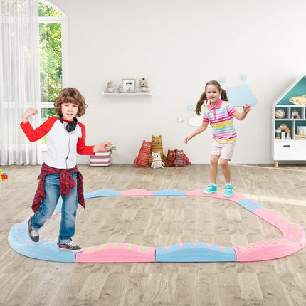 Costzon Wavy Balance Beam for Kids, 20-Piece Colour Toddler Stepping Stones