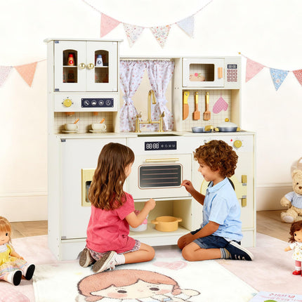 Costzon Wooden Toy Kitchen Playset w/Ice Maker