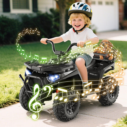 Costzon 24V Kids ATV Four Wheeler Quad Electric Vehicle with LED Lights