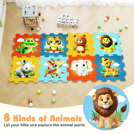 Costzon 8-Piece Educational Animal Interlocking Baby Play Mat