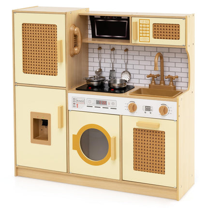 Costzon Kids Kitchen Playset Wooden Play Kitchen