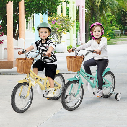 BABY JOY Kids Bike, 16 Inch Retro Child Bike for 3-8 Years Old, Boys Girls Kids Bicycle