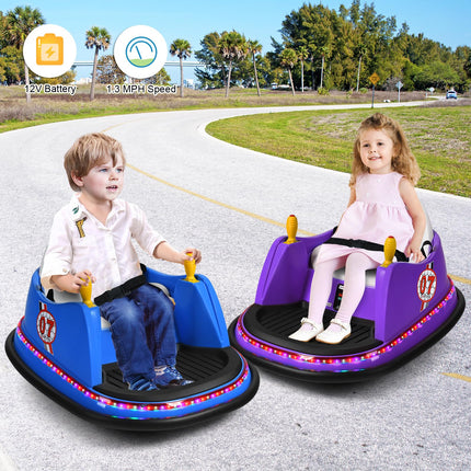 Costzon Bumper Car for Kids, 12V Battery Powered Bumping Car w/Remote Control, Dual Joysticks