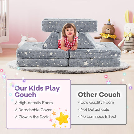 Costzon 10 Pcs Modular Kids Play Couch