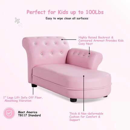 Costzon Kids Sofa, Toddler Couch, Toddler Furniture Kids Couch, Children Chaise Lounge
