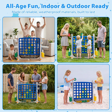 Costzon Giant 4-in-A-Row Connect Game with Adjustable Height for Indoor Outdoor Family