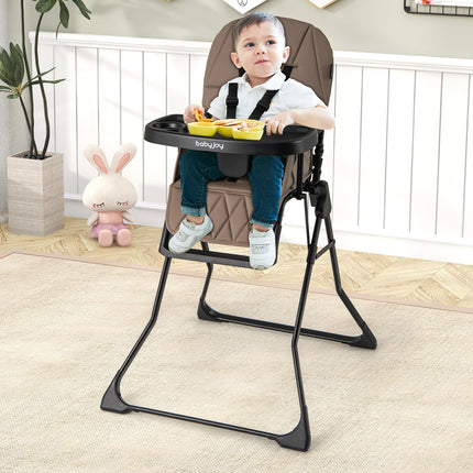 BABY JOY Foldable High Chair, Portable Highchairs for Babies and Toddlers with 3-Position Adjustable Tray & Footrest