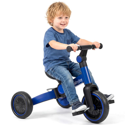 Costzon 5-in-1 Toddler Foldable Balance Bike Removable Pedals Adjustable Handlebar and Rear Wheels