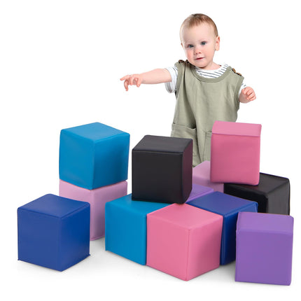 Costzon Foam Blocks, 12-Piece 5.5" x 5.5" Indoor Foam Pit Cubes for Kids Safe Active Playing
