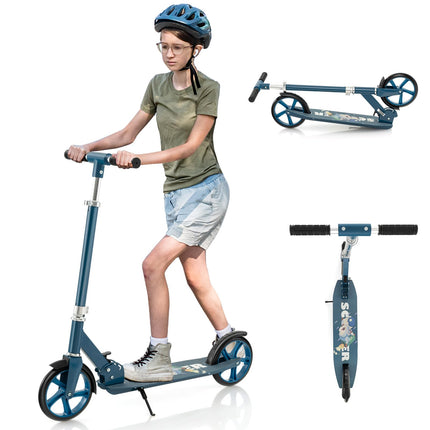 Costzon Kick Scooter for Kids Ages 8+, Foldable Kids & Adults Scooter with 8-inch Big Wheels