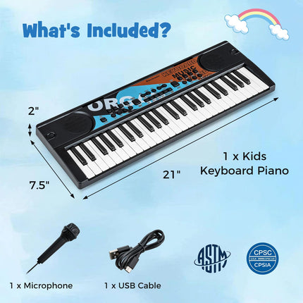 Costzon Kids Piano Keyboard 49 Keys Portable Electric Keyboard Piano