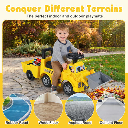 Costzon Ride on Excavator Kids Digger Bulldozer Push Car