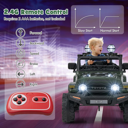 Costzon Ride on Car, 12V 7Ah Licensed Toyota FJ Cruiser Electric Car