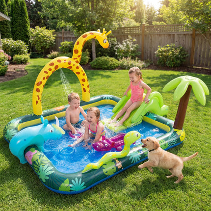 Costzon Jungle Animal Inflatable Kiddie Pool (82'' x 70'' x 54.5'')