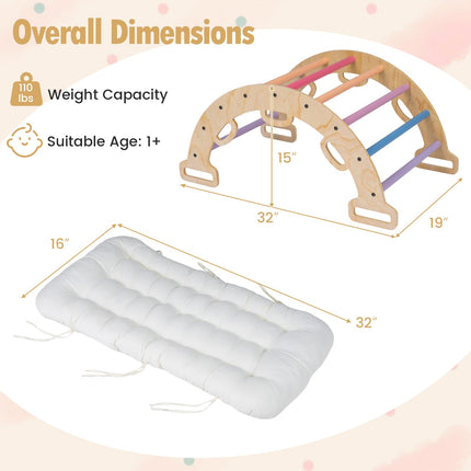 Costzon Wooden Rocking Climbing Arch w/Cushion