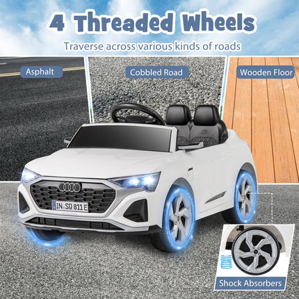 Costzon 12V Kids Ride on Car Licensed Audi SQ8, Remote Control Ride on Toy, Battery Powered Electric Vehicle with Spring Suspension