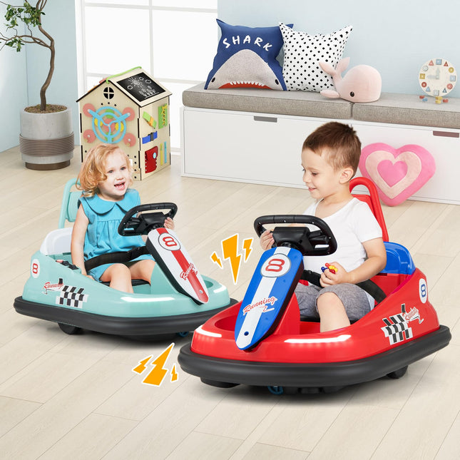 Costzon Bumper Car for Toddler 1-3, 6V Electric Kids Bumper Cars with 360° Spin, Kids Bumper Ride on Car for Boys Girls Gift