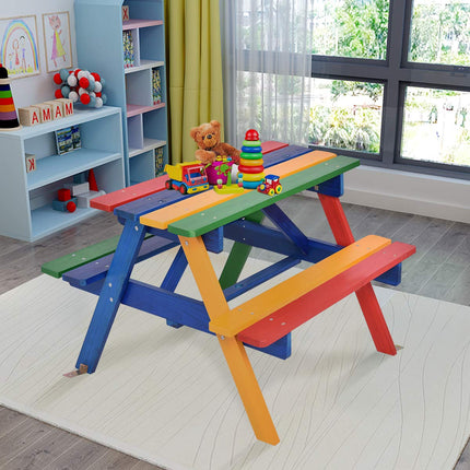 Costzon Kids Picnic Table with Removable & Foldable Umbrella