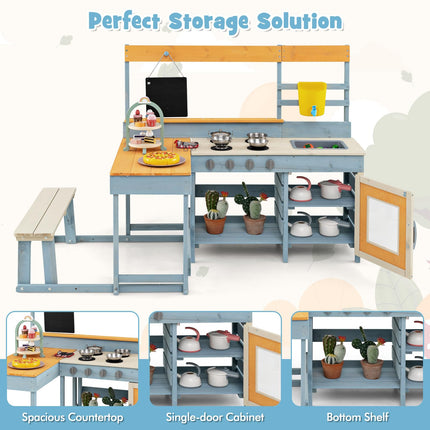 Costzon 2-in-1 Mud Kitchen & Kids Picnic Table