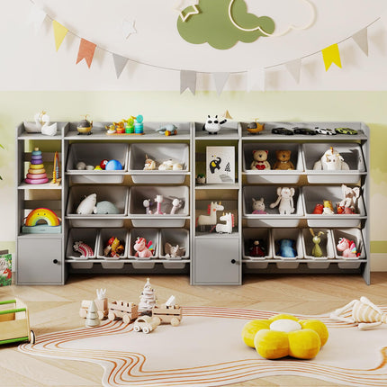 Costzon Kids Toy Storage and Bookshelf Wooden Bookcase（Large）