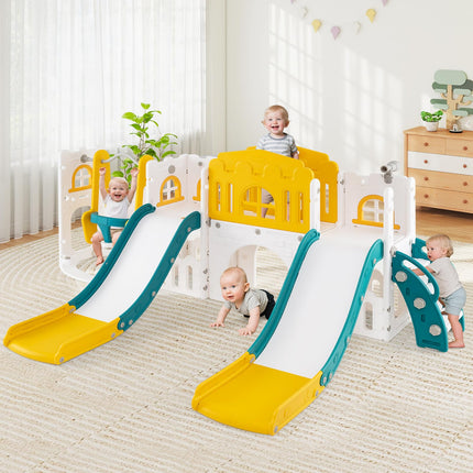 Costzon 10 in 1 Toddler Swing and Slide Set 2 Slides