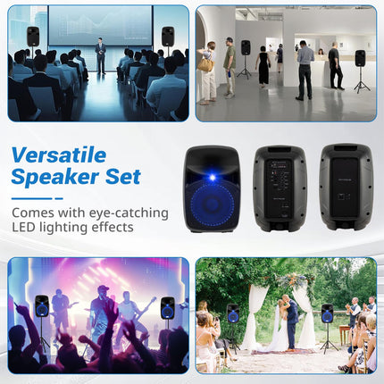 Costzon Portable 10" Bluetooth PA Speaker Set with Dual Speakers