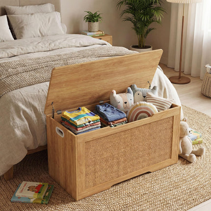Costzon Kids Storage Bench 40” Rattan Toy Box