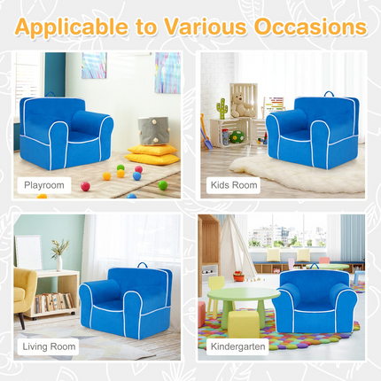 Costzon Kids Couch, Toddler Soft Sofa Chair w/Removable & Washable Velvet Surface, Toddler Couch