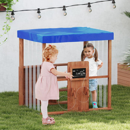 Costzon Kids Gas Station Playhouse Outdoor Pretend Playset