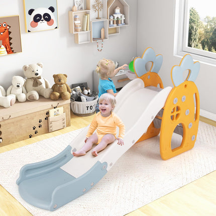BABY JOY Toddler Slide, 3 in 1 Freestanding Foldable Kids Slide with Climber