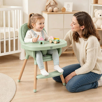 BABY JOY High Chair Convertible Wooden High Chairs for Babies and Toddlers