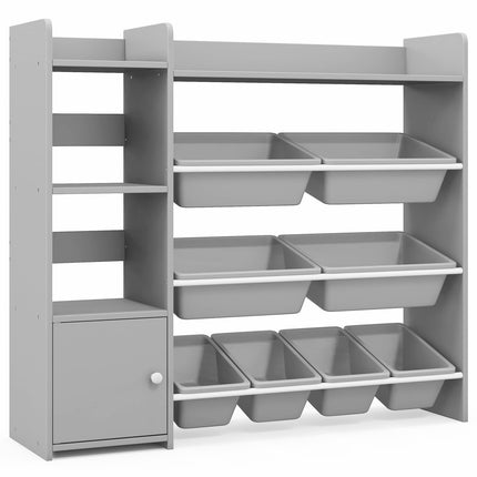 Costzon Kids Toy Storage Organizer, 4-Tier Kids Bookshelf with 8 Toy Organizer Bins