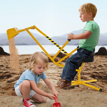 Costzon Sand Digger with 360° Rotation X-Shaped Metal Base & 2-Handed Controls for Sand