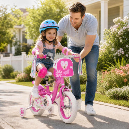 BABY JOY 12 14 16 18 Inch Girls Bike w/Streamers & Bag