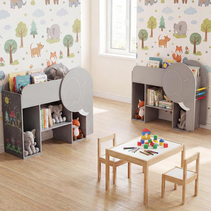 Costzon Elephant Kids Bookshelf 3-Tier Toddler Toy Storage Organizer