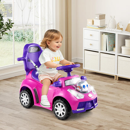 Costzon Push Car 3 in 1 Stroller Sliding Walking Car with Handle Canopy Seat Belt
