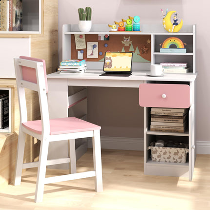 Costzon Kids Desk and Chair Set Study Table Computer Workstation