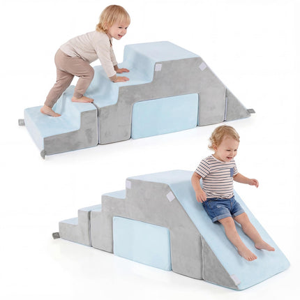Costzon 4-in-1 Foam Climbing Blocks Foldable Montessori Climbing Toy for Toddler 3+ Years