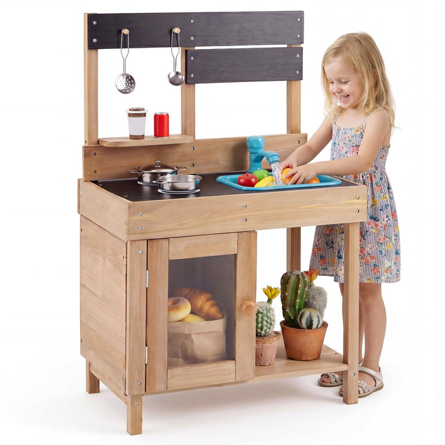 Costzon Little Chef Mud Kitchen for Kids Outdoor