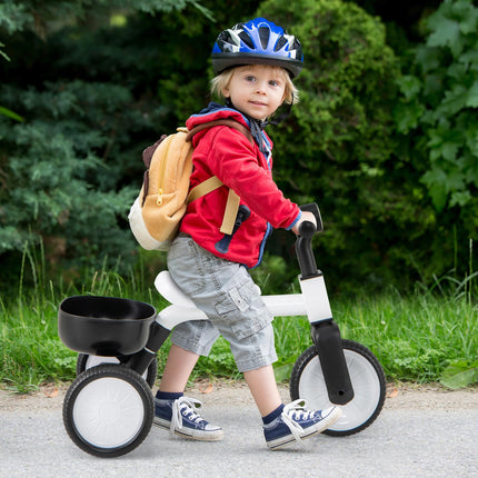 BABY JOY Toddler Tricycle, 2-in-1 Kids Tricycle Auxiliary Balance Bike with Carbon Steel Frame