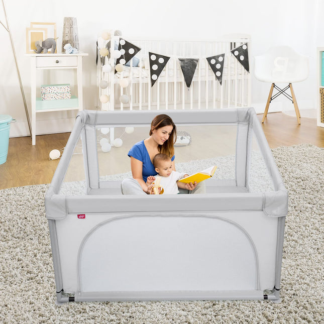 Costzon Baby Playpen, Extra Large Playard for Babies w/ 50 Ocean Balls