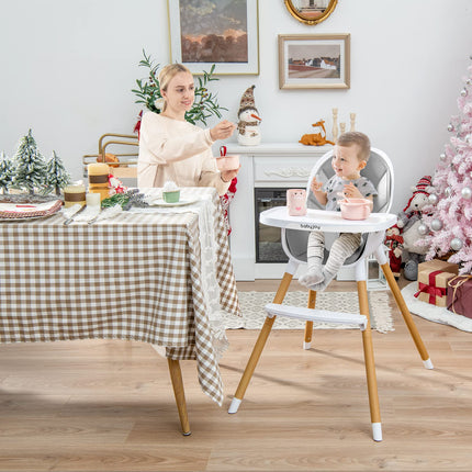 BABY JOY Convertible Baby High Chair, 3 in 1 Highchair, 5-Point Harness for Babies Infants Toddlers